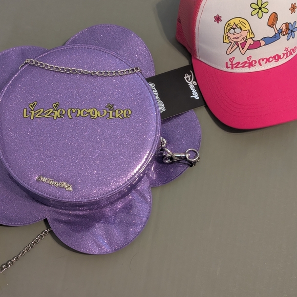 Disney Lizzie McGuire Purple Flower Bag and Pink Cap Set - Picture 3 of 6